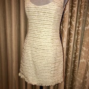 NBD Gold and frill trim mini dress size Small